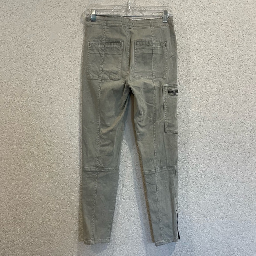 By Anthropologie Jefferson Moto Cargo Pants in a Light Green - Picture 6 of 9